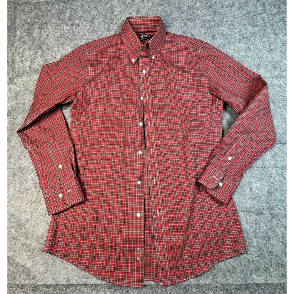 Lauren Ralph Lauren Black Label Men’s XL Plaid Point-Collar Button-Down Sz 15.5